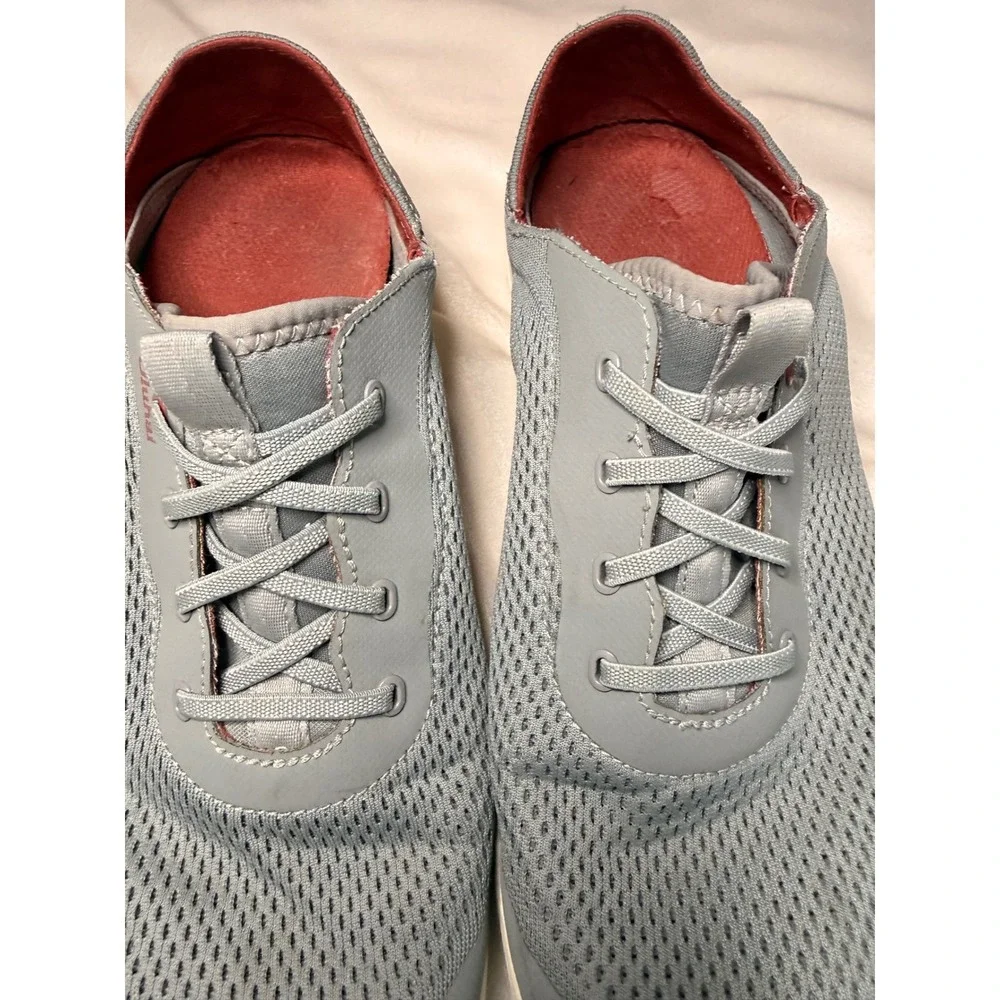 OluKai Nohea Moku Mens Grey Mesh Boat Shoes Sneakers Slip On Drop-In Heel